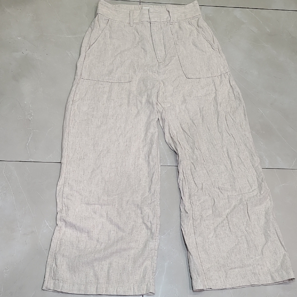 Abercrombie & Fitch Cream Wide Leg Pants - Picture 2 of 12